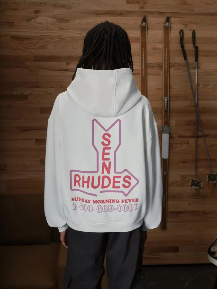Men Rhude Sweatshirts SEND S HOODIE Vtg White