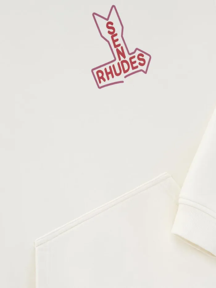 Men Rhude Sweatshirts SEND S HOODIE Vtg White