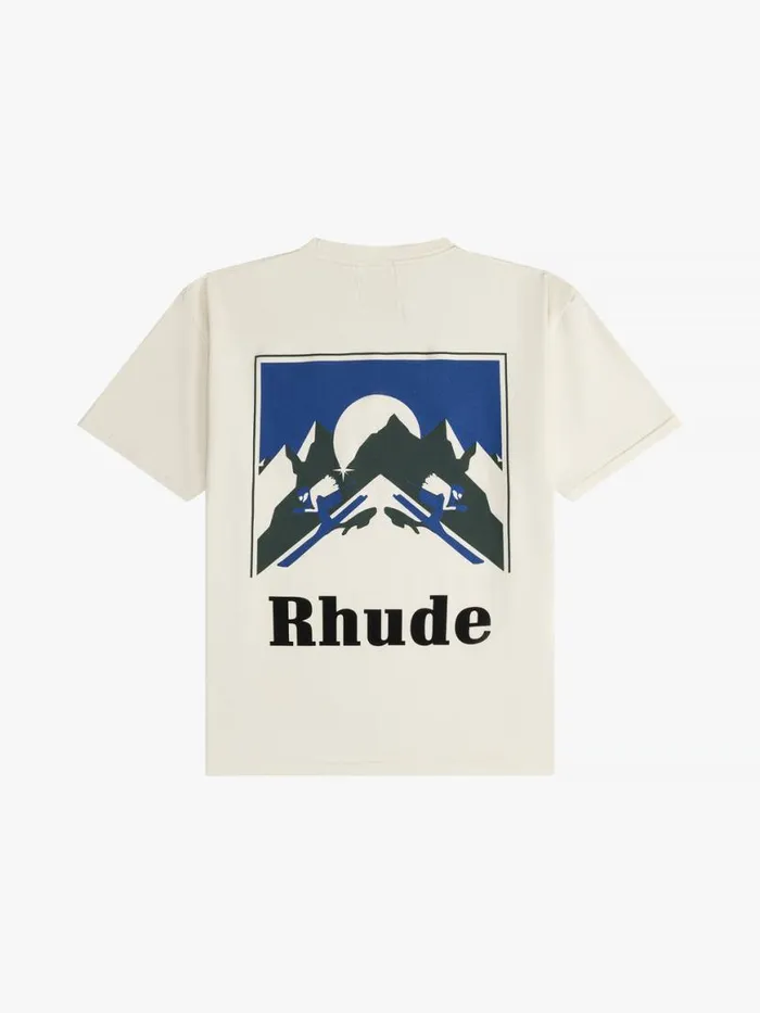 Men Rhude Tees ASPEN MOONLIGHT TEE Vtg White