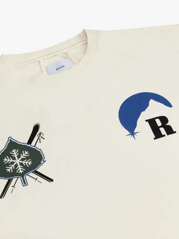 Men Rhude Tees ASPEN MOONLIGHT TEE Vtg White