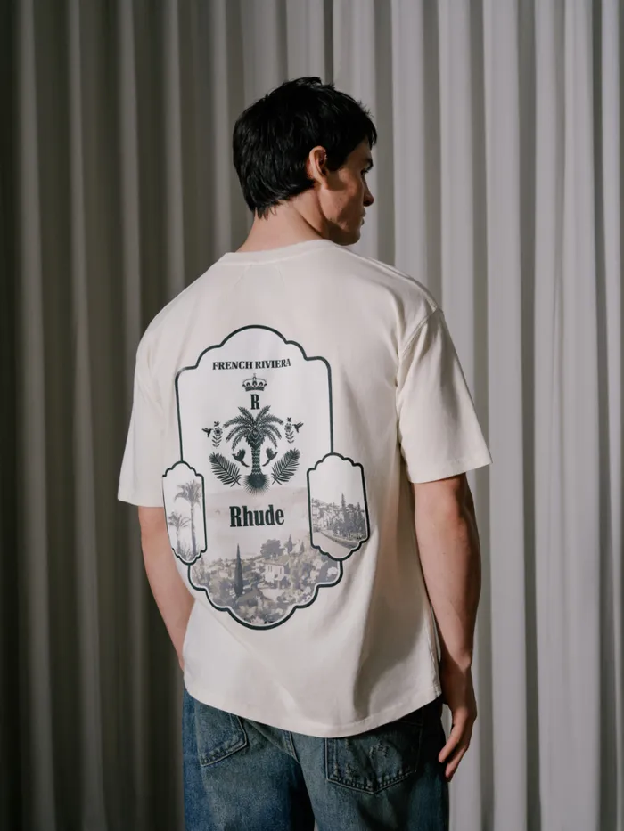 Men Rhude Tees AZUR MIRROR TEE Vtg White Men Rhude Tees AZUR MIRROR TEE Vtg White