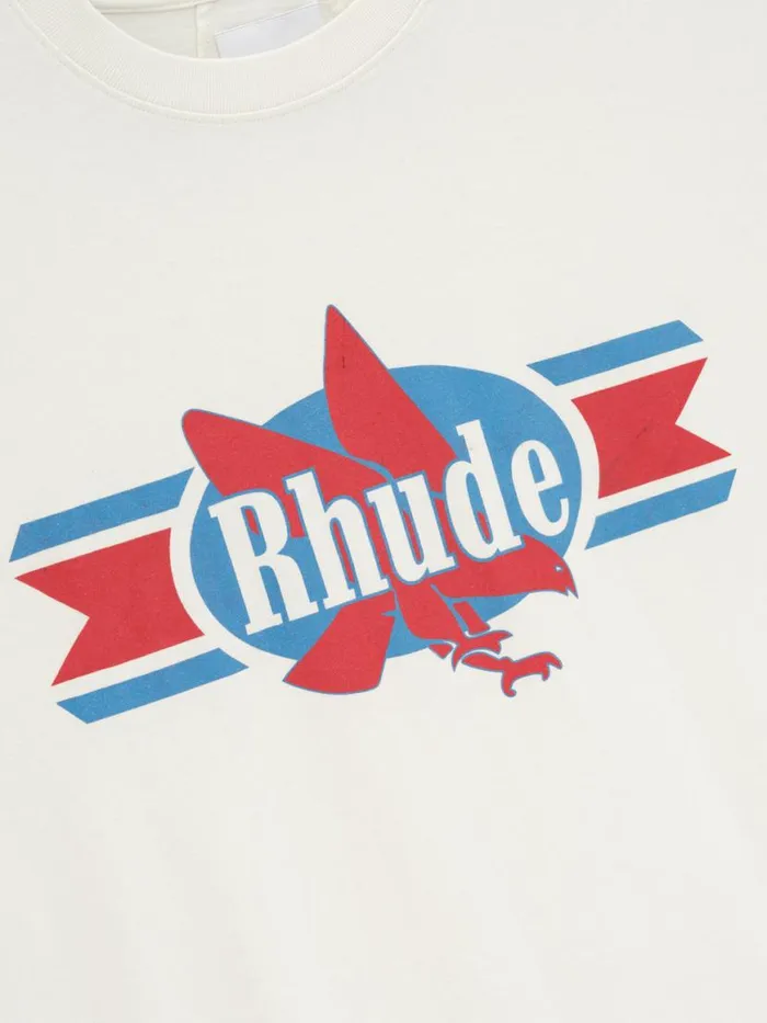 Men Rhude Tees CHEVRON EAGLE TEE Vtg White