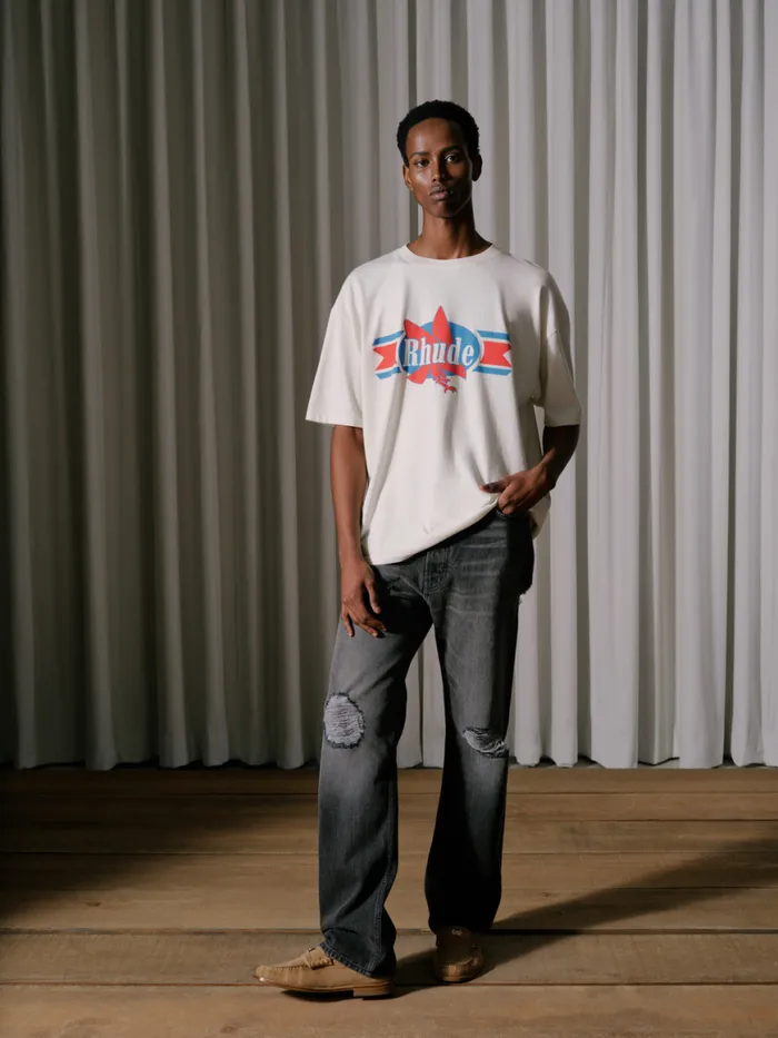 Men Rhude Tees CHEVRON EAGLE TEE Vtg White