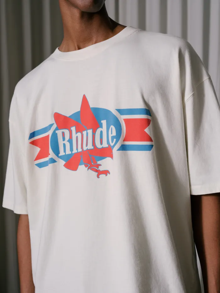 Men Rhude Tees CHEVRON EAGLE TEE Vtg White