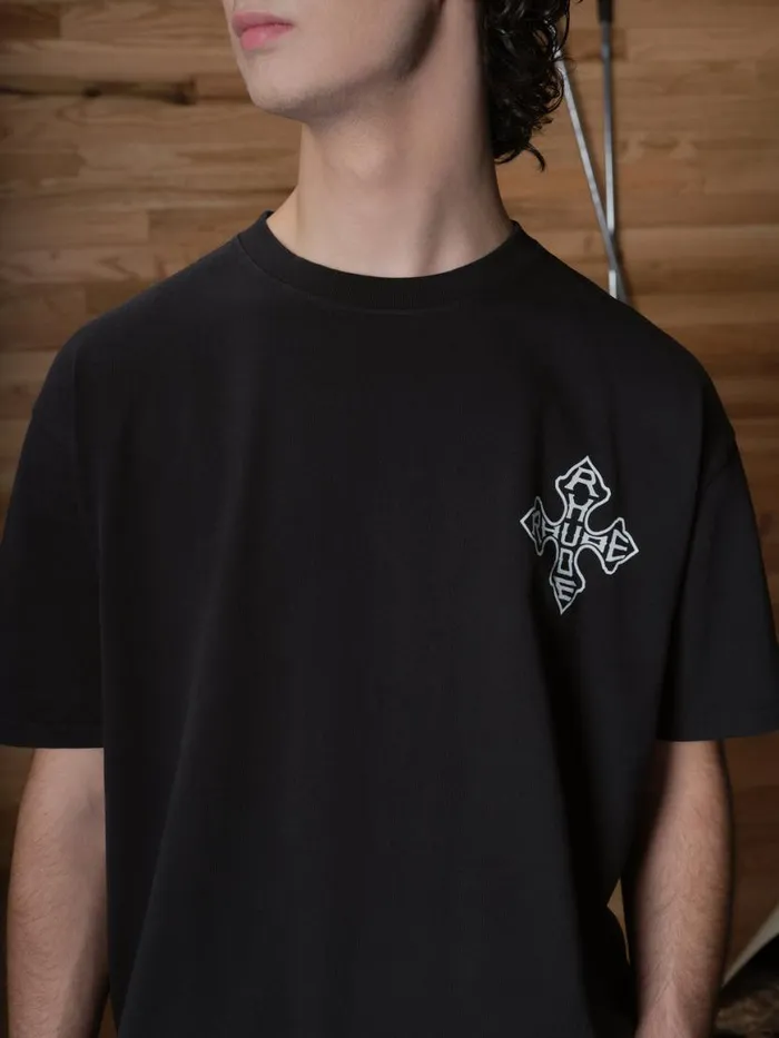 Men Rhude Tees CROSS TEE Vtg Black