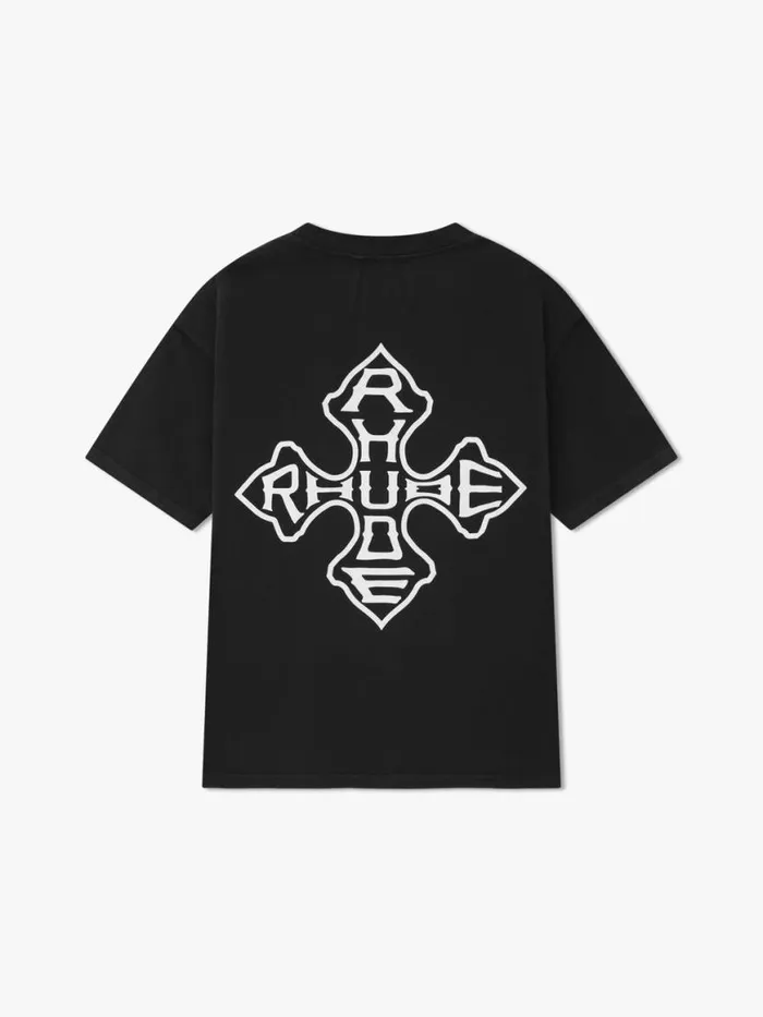 Men Rhude Tees CROSS TEE Vtg Black