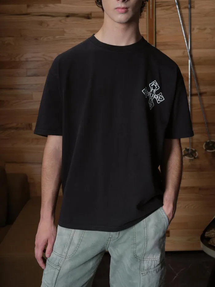Men Rhude Tees CROSS TEE Vtg Black