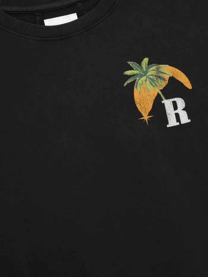 Men Rhude Tees MIAMI GP MOONLIGHT TEE Vtg Black