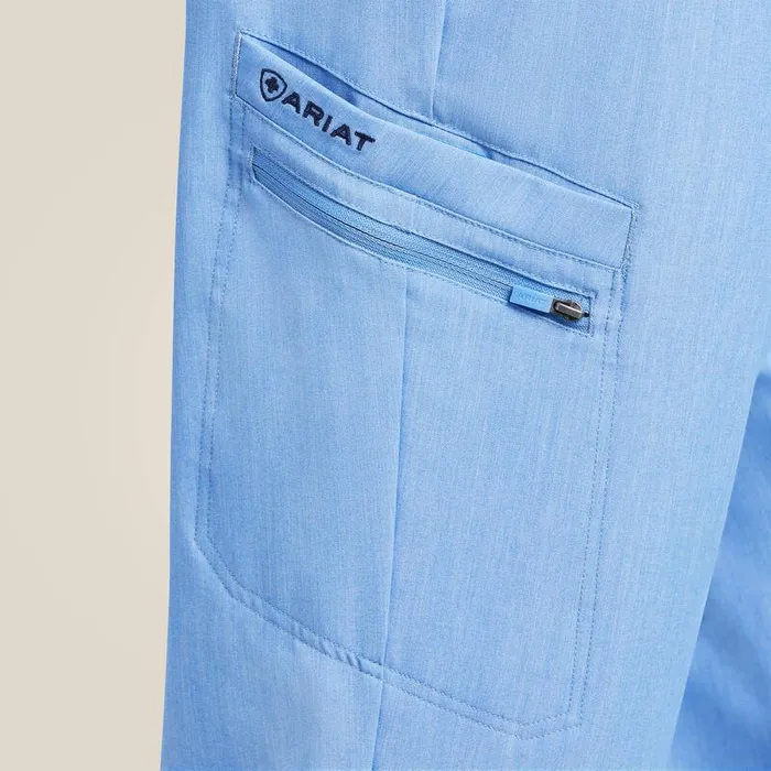 Men Scrubs Ariat Drew Cargo Stretch Jogger Scrub Pant Light Blue Heather