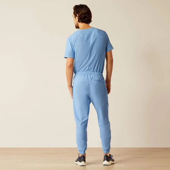 Men Scrubs Ariat Drew Cargo Stretch Jogger Scrub Pant Light Blue Heather