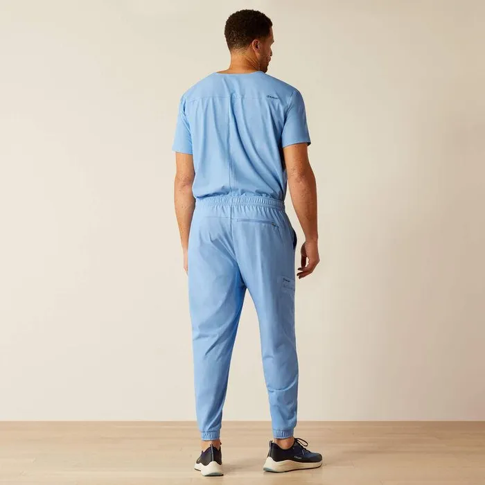 Men Scrubs Ariat Drew Cargo Stretch Jogger Scrub Pant Light Blue Heather