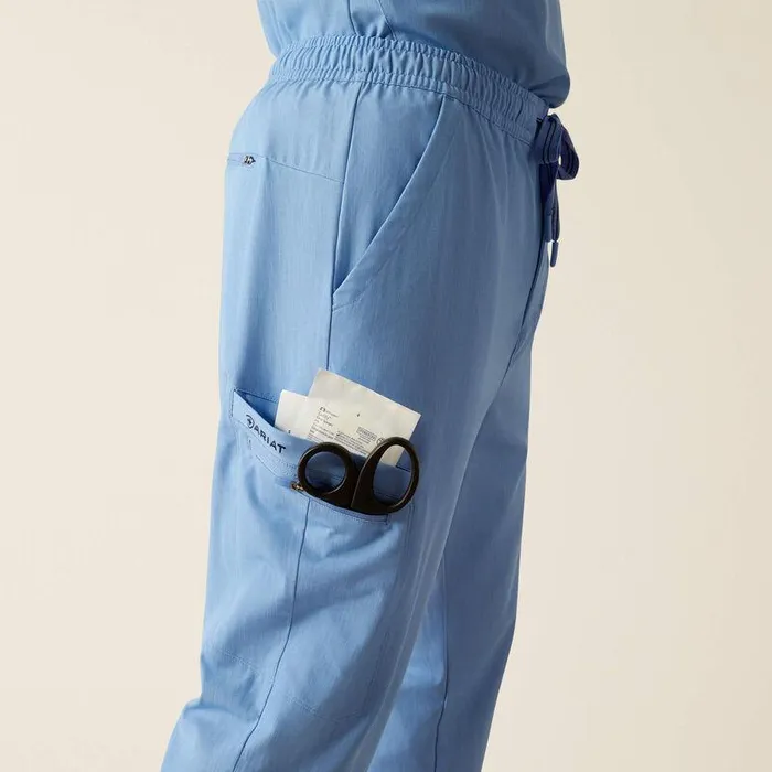 Men Scrubs Ariat Drew Cargo Stretch Jogger Scrub Pant Light Blue Heather