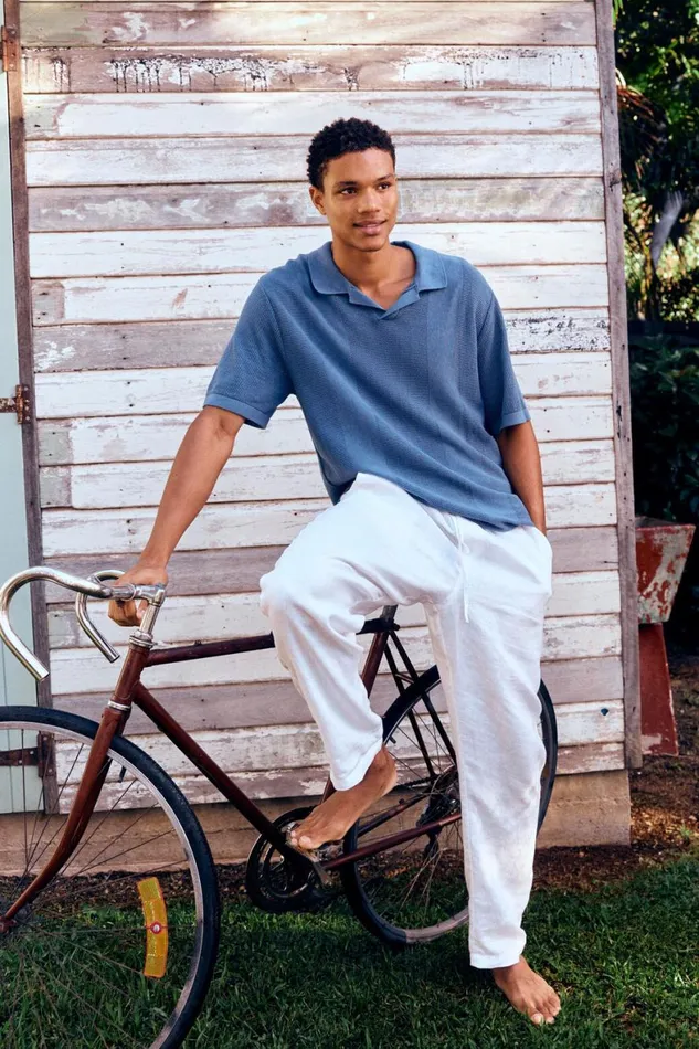 Men Shirts and Polos Cotton On Resort Short Sleeve Polo Pacific Blue