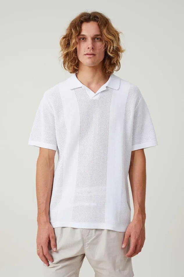Men Shirts and Polos Cotton On Resort Short Sleeve Polo White