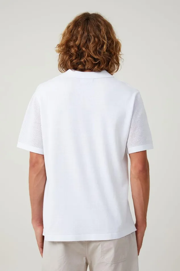 Men Shirts and Polos Cotton On Resort Short Sleeve Polo White