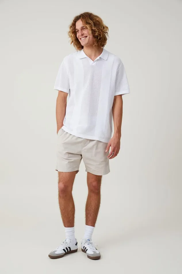 Men Shirts and Polos Cotton On Resort Short Sleeve Polo White