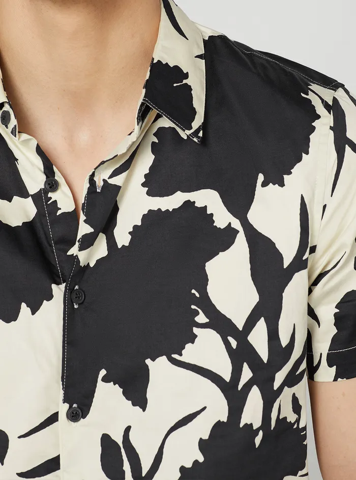 Men Shirts GUESS White Shadow Floral Print Shirt Men Shirts GUESS White Shadow Floral Print Shirt