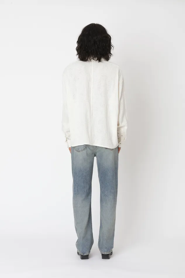 Men Shirts Wonhundred Maza Jacquard 8211 Off White