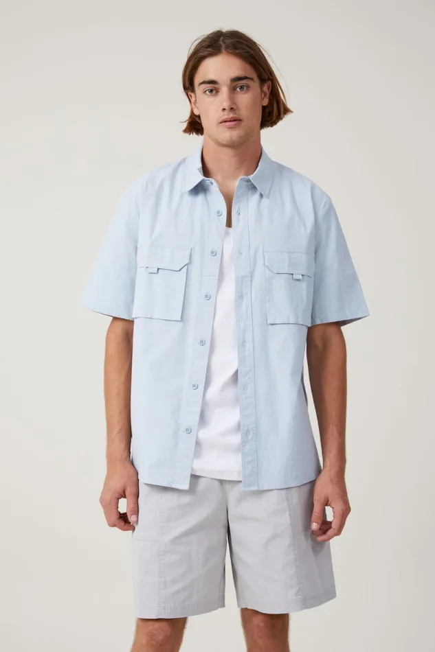 Men Shorts Cotton On Parachute Field Short Steel