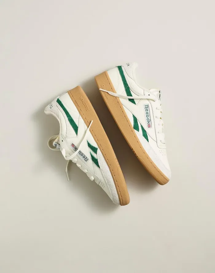 Men Sneakers Madewell Madewell X Reebok Men039s Club C Revenge Sneakers Chalk Dark Green