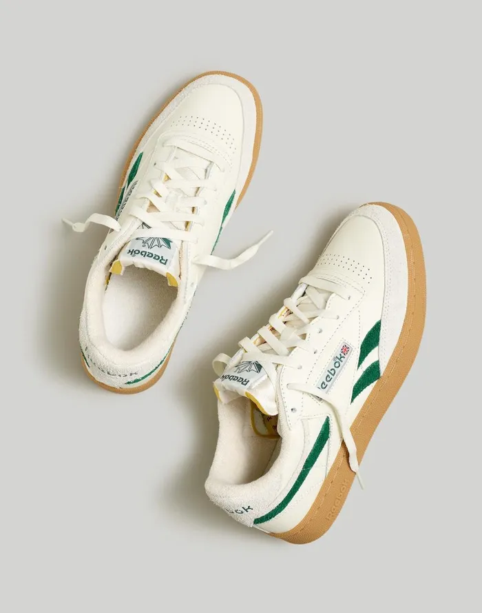 Men Sneakers Madewell Madewell X Reebok Men039s Club C Revenge Sneakers Chalk Dark Green