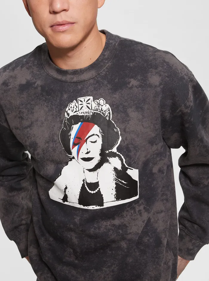 Men Sweaters and Knits GUESS Black Multi Leon Queen Jumper Men Sweaters and Knits GUESS Black Multi Leon Queen Jumper