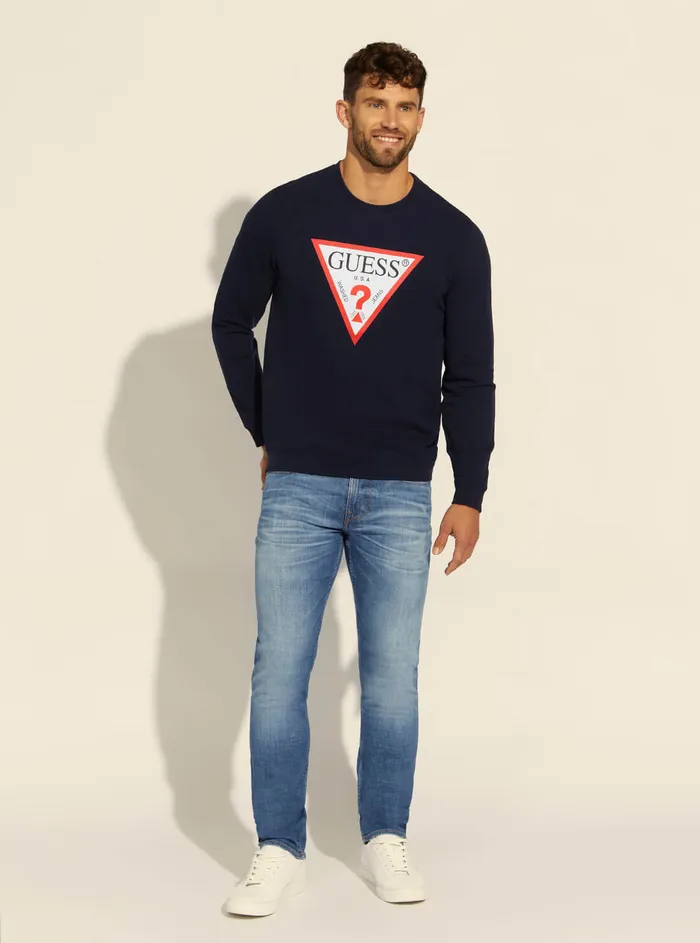 Men Sweaters and Knits GUESS Deep Navy Audley Fleece Jumper