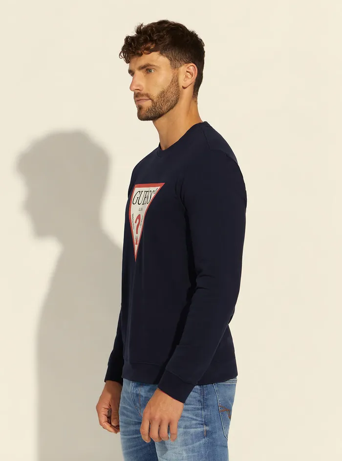 Men Sweaters and Knits GUESS Deep Navy Audley Fleece Jumper