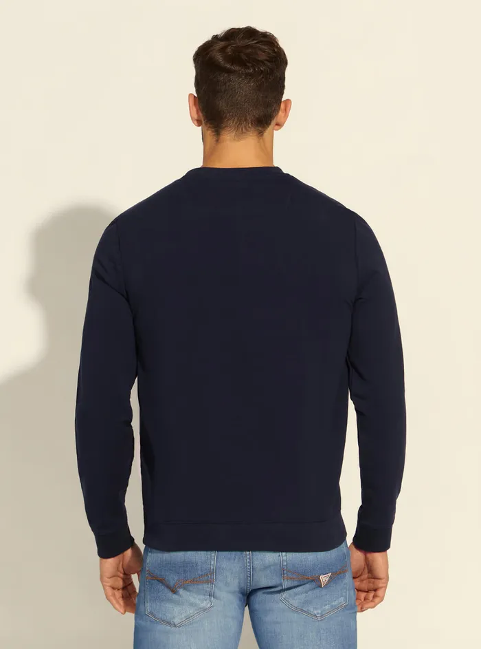 Men Sweaters and Knits GUESS Deep Navy Audley Fleece Jumper