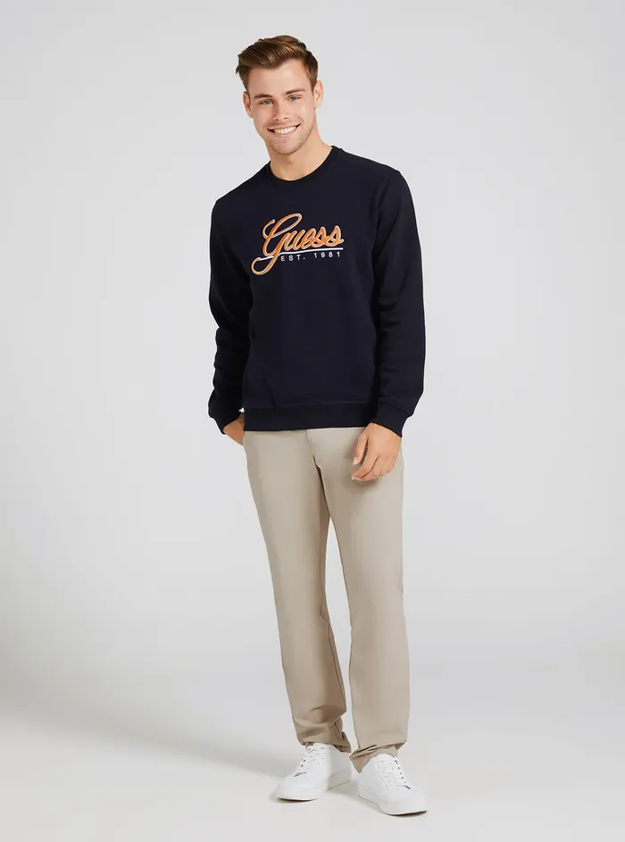 Men Sweaters and Knits GUESS Eco Blue Beau Logo Jumper Men Sweaters and Knits GUESS Eco Blue Beau Logo Jumper
