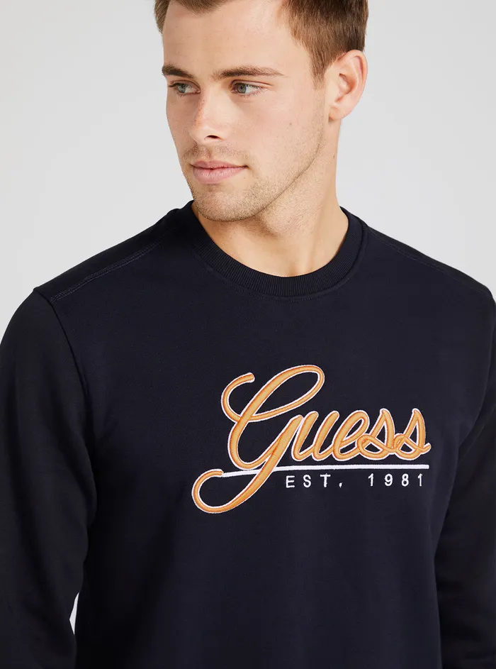 Men Sweaters and Knits GUESS Eco Blue Beau Logo Jumper Men Sweaters and Knits GUESS Eco Blue Beau Logo Jumper