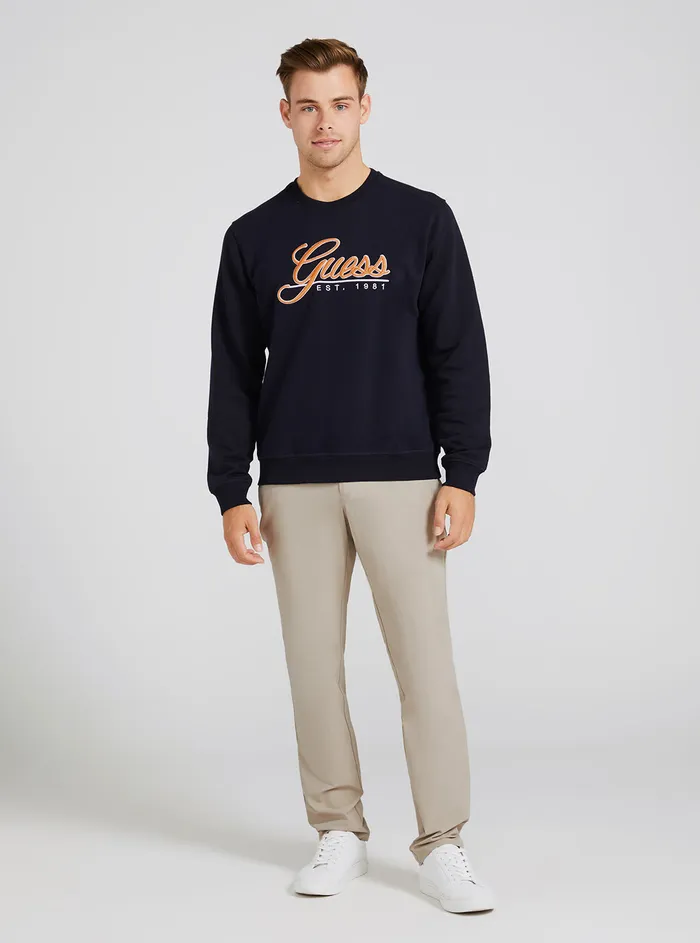 Men Sweaters and Knits GUESS Eco Blue Beau Logo Jumper Men Sweaters and Knits GUESS Eco Blue Beau Logo Jumper