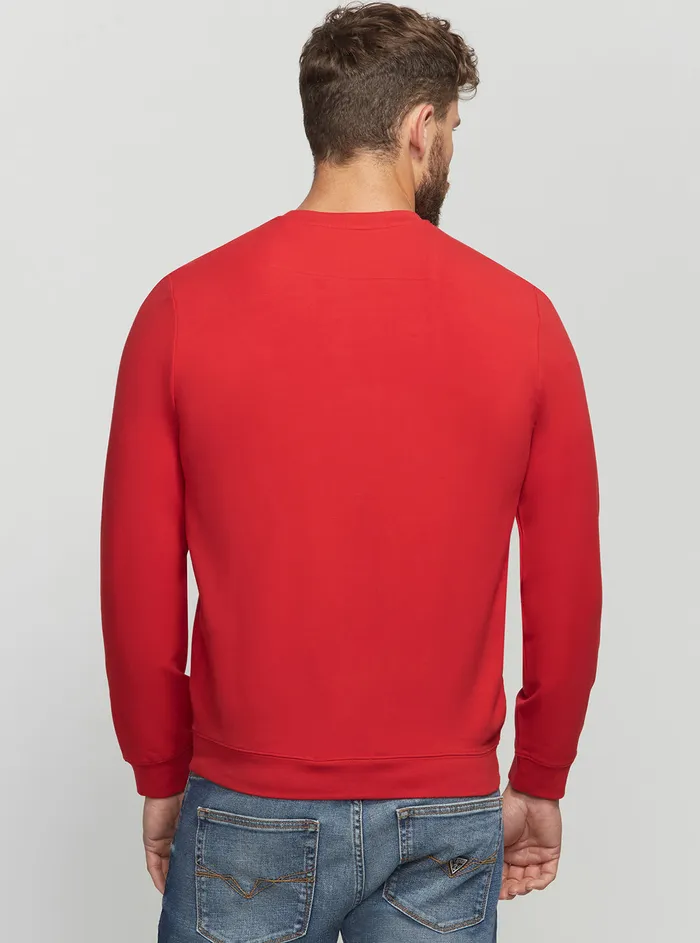 Men Sweaters and Knits GUESS Eco Red Audley Logo Jumper Men Sweaters and Knits GUESS Eco Red Audley Logo Jumper