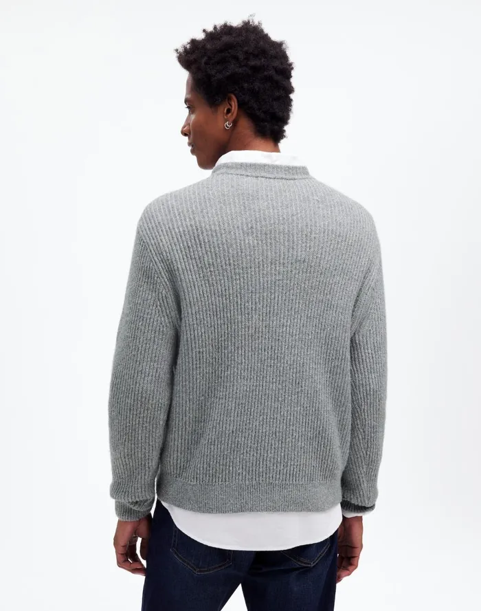 Men Sweaters Madewell The Wyckoff Sweater Grey Marl