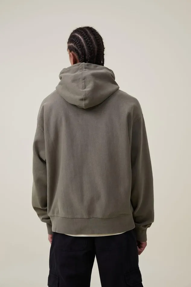 Men Sweats and Hoodies Cotton On Oversized Zip Up Hoodie Jungle Khaki