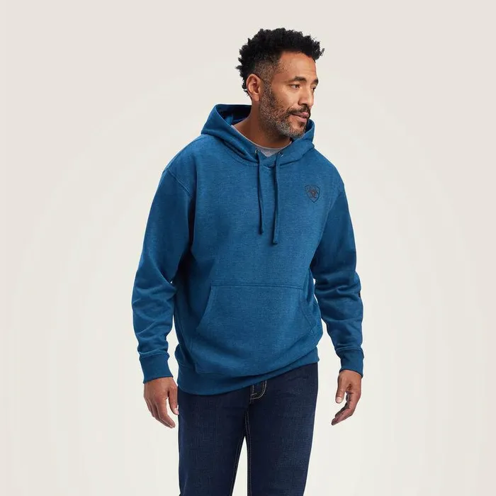 Men Sweatshirts and Hoodies Ariat Ariat Logo Hoodie Poseidon Heather