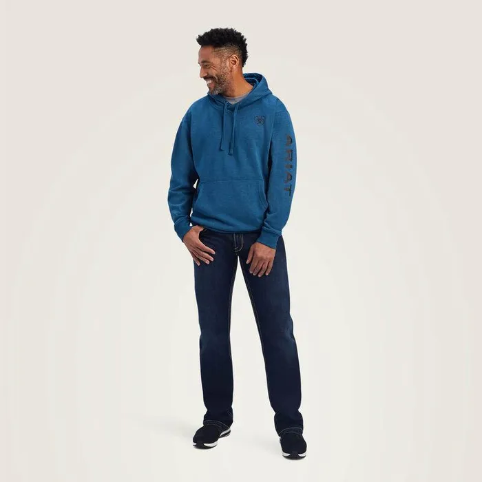 Men Sweatshirts and Hoodies Ariat Ariat Logo Hoodie Poseidon Heather