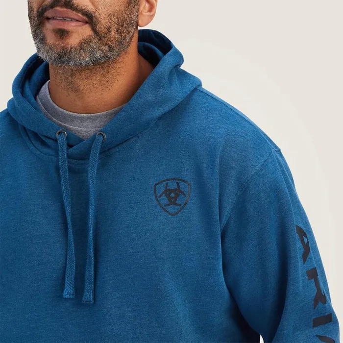 Men Sweatshirts and Hoodies Ariat Ariat Logo Hoodie Poseidon Heather