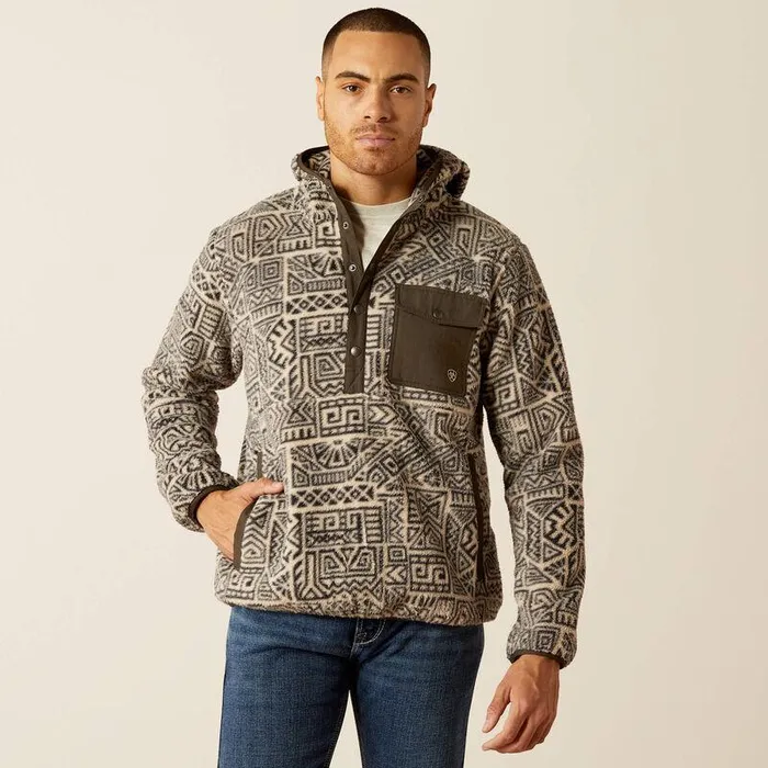 Men Sweatshirts and Hoodies Ariat Polar Bear Fleece Hoodie Light Brindle