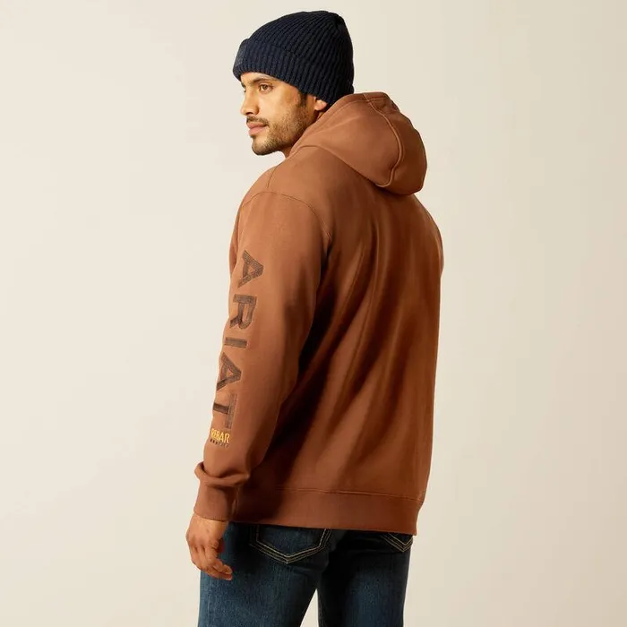 Men Sweatshirts and Hoodies Ariat Rebar Graphic Hoodie Azteccoffee Bean