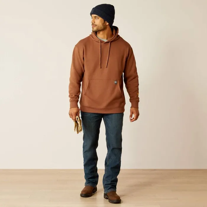Men Sweatshirts and Hoodies Ariat Rebar Graphic Hoodie Azteccoffee Bean