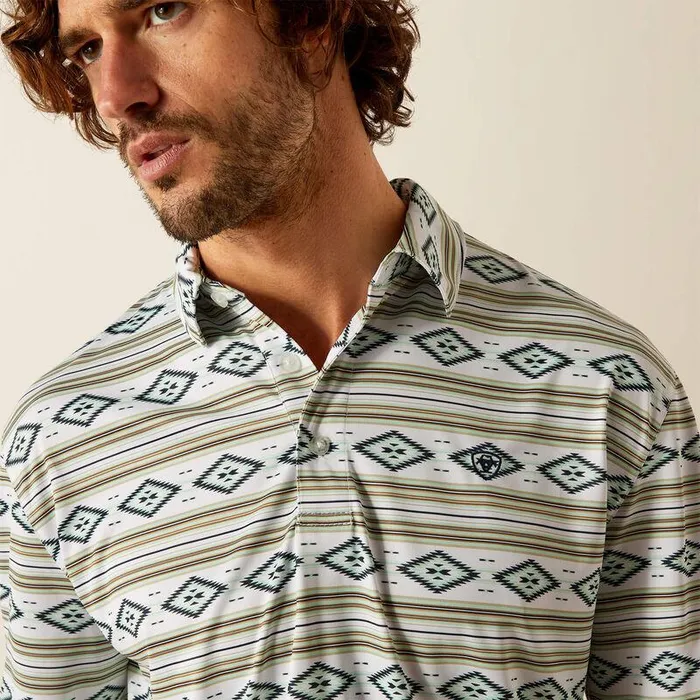 Men TShirts and Polos Ariat All Over Print Polo White Serape Men TShirts and Polos Ariat All Over Print Polo White Serape