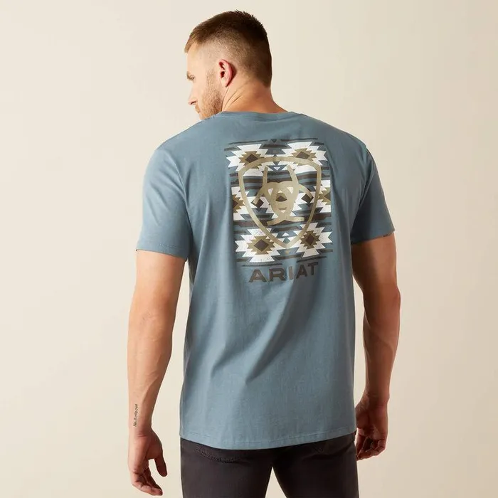 Men TShirts and Polos Ariat Ariat Eagle Rock TShirt Light Denim