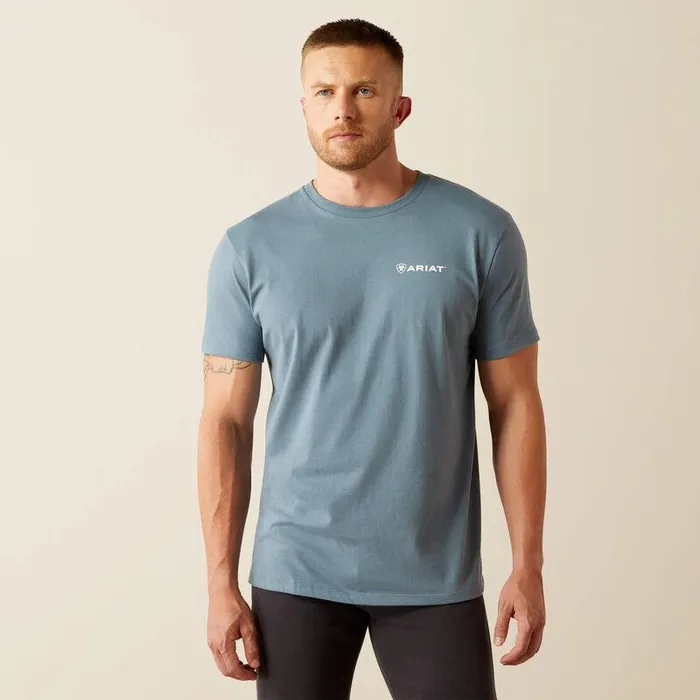 Men TShirts and Polos Ariat Ariat Eagle Rock TShirt Light Denim Men TShirts and Polos Ariat Ariat Eagle Rock TShirt Light Denim