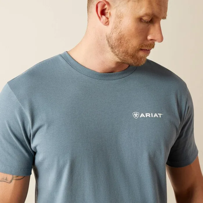 Men TShirts and Polos Ariat Ariat Eagle Rock TShirt Light Denim Men TShirts and Polos Ariat Ariat Eagle Rock TShirt Light Denim