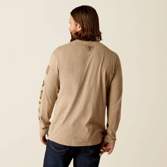 Men TShirts and Polos Ariat Ariat Elevated V2 TShirt Oatmeal Heather