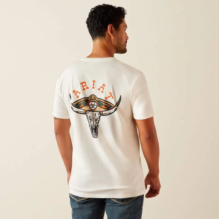 Men TShirts and Polos Ariat Ariat Mexicali TShirt Antique White