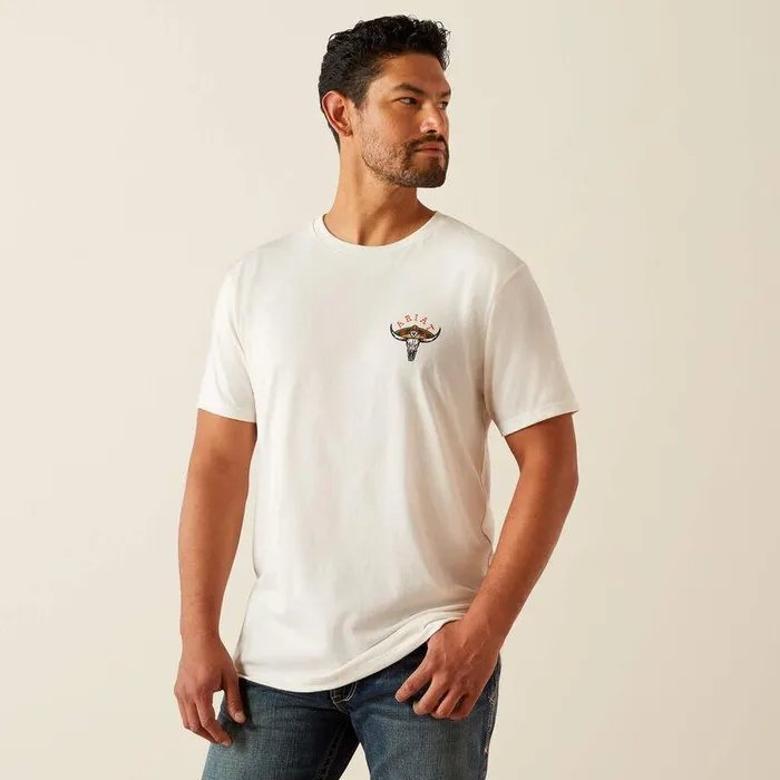Men TShirts and Polos Ariat Ariat Mexicali TShirt Antique White Men TShirts and Polos Ariat Ariat Mexicali TShirt Antique White