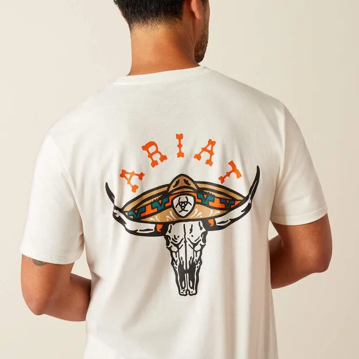 Men TShirts and Polos Ariat Ariat Mexicali TShirt Antique White Men TShirts and Polos Ariat Ariat Mexicali TShirt Antique White