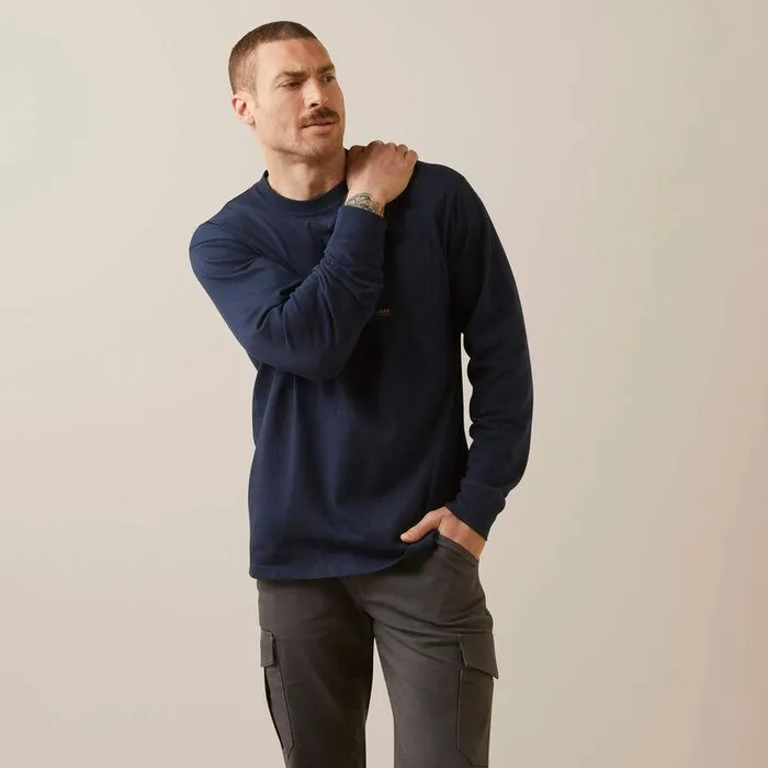 Men TShirts and Polos Ariat Rebar Cotton Strong Stacking Dimes Navy Men TShirts and Polos Ariat Rebar Cotton Strong Stacking Dimes Navy